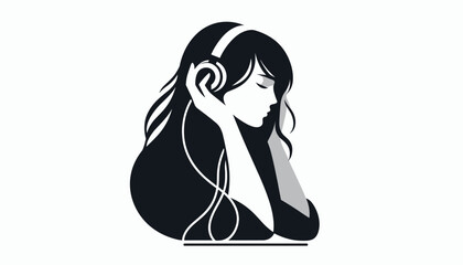Stylish woman enjoys music with modern headphones