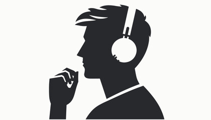 Stylish modern music lover listening with headphones