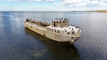 Natur Urlaub Meer Sand Strand Sonne Wolken Betonschiff Wismar Hafen Redentin Boot Schiff Lost Place...
