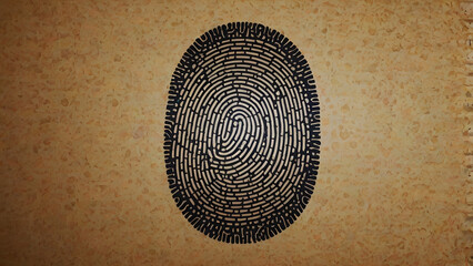 Abstract digital fingerprint texture on a textured background