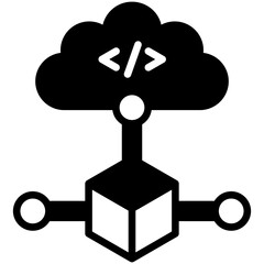 Data Cloud Icon, Glyph Mini Illustration Relate To Industry 4-0. Use For Modern Concept, Ui, Ux Web And App Development.