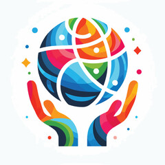 illustration of a person holding a globe