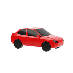 Red 3d sports car vehicle isolated on transparent background