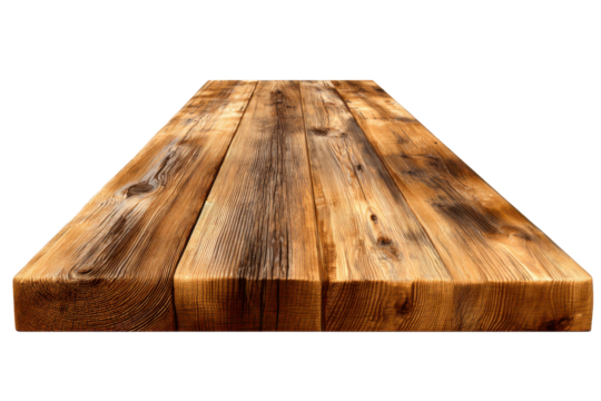 Rustic wooden planks surface with visible grain and knots on black background texture, Isolated On Transparent Background, Png Cut Out