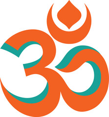 Spiritual om symbol icon on clean white background