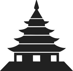 Fototapeta premium Traditional asian pagoda temple peak architecture icon