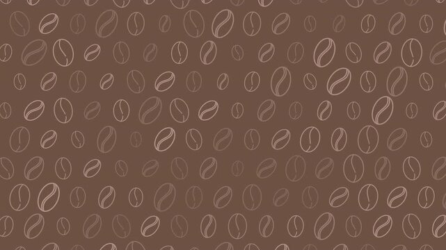 Brown coffee bean pattern. Muted color palette creates a calm mood. Ideal for coffee shop branding or packaging