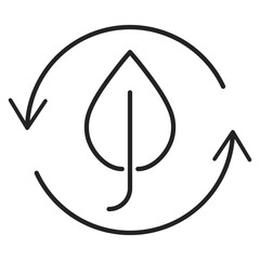 eco recycling organic waste line icon