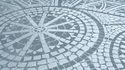Stone Mosaic Radial Texture Background 8K Seamless Gray Cobble