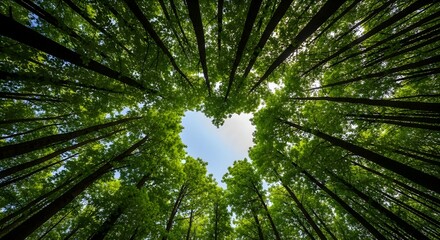 Heart of Trees A Canopy Forming a Heart Shape in the Sky Above