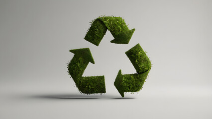 Recycling Symbol A Lush, Green Emblem of Environmental Conservation on a Clean Background