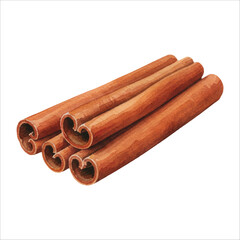 Watercolor Cinnamon Sticks Illustration, Christmas Spice Clipart on White Background

