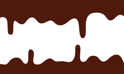 Melted Chocolate Seamless Texture. Dripping Liquid on Transparent Background. Ideal for  social media graphics, product labels, menu designs, and bakery promotions.