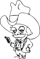 cartoon pirate skull with sword