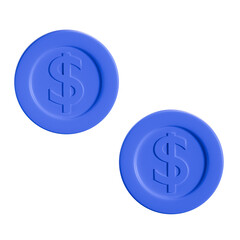 coin money 3d icon illustration