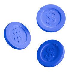 coin money 3d icon illustration