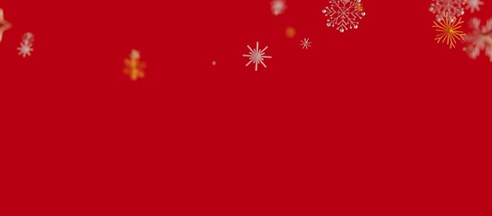 Christmas background with snowflakes. Red backdrop with decorative snowflakes perfect for holiday designs, celebrations, and festive