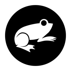 black and white illustration of a frog