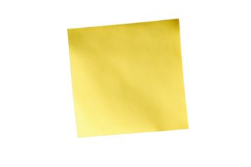 Single yellow sticky note isolated on black background with copy space paper, Isolated On Transparent Background, Png Cut Out