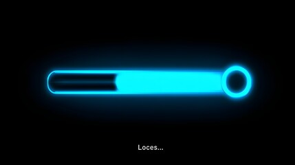 Digital progress bar displays partially complete process against a dark background