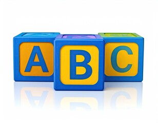 Stacked ABC blocks, education concept, learning letters