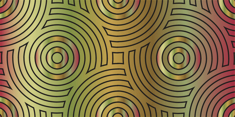 Golden Circles Geometric Pattern 