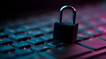 Miniature security lock rests upon illuminated digital input device keys