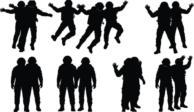 Big cat walking cycle silhouettes, feline motion sequence, animal biomechanics study, animation reference, wildlife stride poses, quadruped gait analysis grid