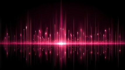 Brilliant magenta energy bars display rhythmic motion across a dark background with reflections