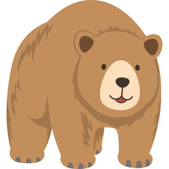 Brown Bear Standing Smiling With A Transparent Background And A Gentle Expression