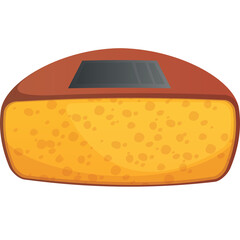 A Cartoon Stylized Image Of A Slice Of Bread With A Dark Rectangular Element On Top Against A Transparent Background