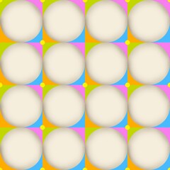 Retro Geometric Circle Seamless Pattern in Pastel Colors