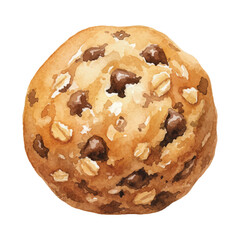 Watercolor Cookie Dough Ball Illustration
