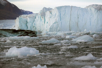 Landscape with glacier of East-Greenland