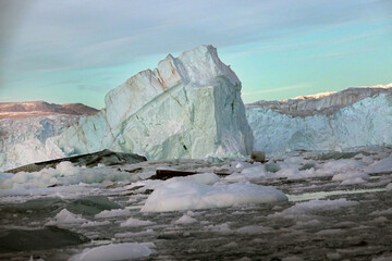 Landscape with glacier of East-Greenland