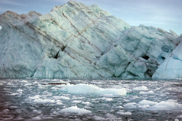 Landscape with glacier of East-Greenland