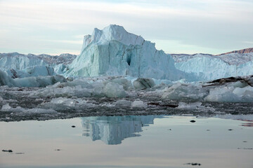 Landscape with glacier of East-Greenland