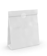 Blank Craft Paper Bag Packaging For coffee beans dry fruits and other food items. 3d illustration.