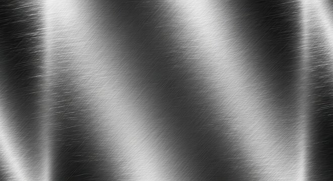 Sleek silver surface with subtle linear texture and soft diffused lighting effect creates elegant
