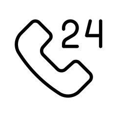 24h Hotline Customer Support and Assistance Icon Set Featuring Continuous Service, Call Center, and Emergency Contact Symbols