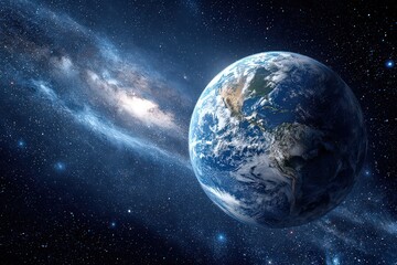 Pixelated Earth Amidst A Starry Galaxy Universe Scene Depicting Space and Celestial Bodies