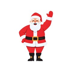 Obraz premium Happy Santa Claus waving and smiling Christmas character illustration
