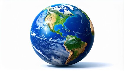 Fototapeta premium A detailed rendering of the Earth with visible continents and swirling blue