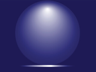 A luminous blue sphere with a gradient of light and a subtle shadow, creating a sense of depth and dimension