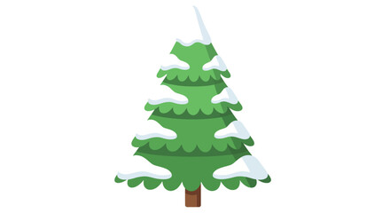 Obraz premium Snow-Covered Christmas Tree Isolated on White