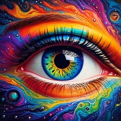 Cosmic Eye Vision A Vibrant Exploration of Perception and the Universe