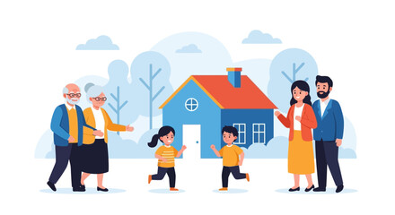 Holiday Visit: Kids Running to Grandparents