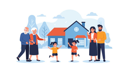 Grandparents Welcoming Children and Grandchildren Home