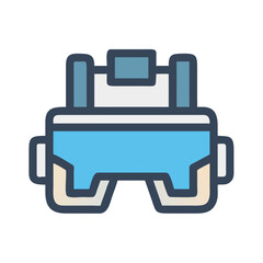 Abstract blue and white device illustration with rounded edges on black background