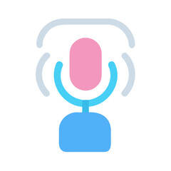 Minimalistic microphone icon with signal waves, perfect for podcasting and audio applications